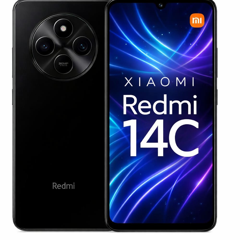 Smartphone Xiaomi Redmi 14C, 256GB, 4GB RAM, Câmera 50MP, Tela 6,74, Android, Bateria 5000mAh, Dual SIM, Preto