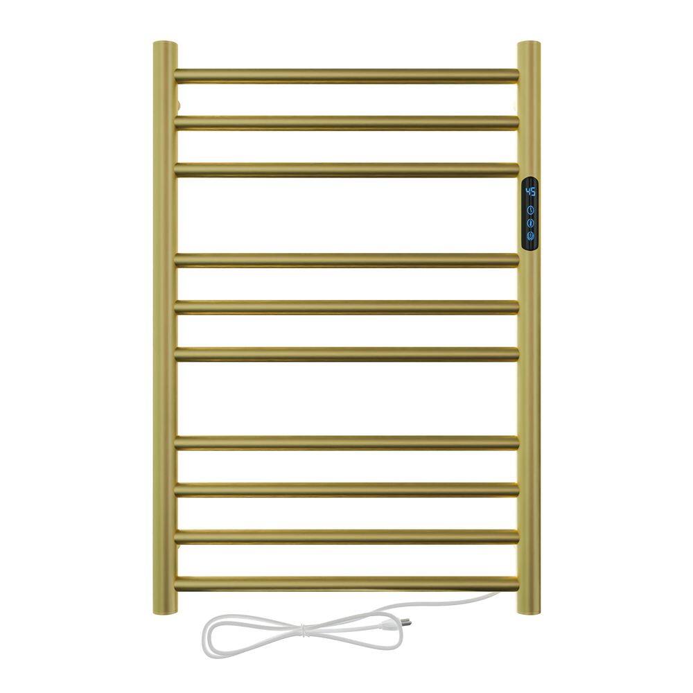 Toalheiro Termico Redondo Dourado Fosco Timer Direito