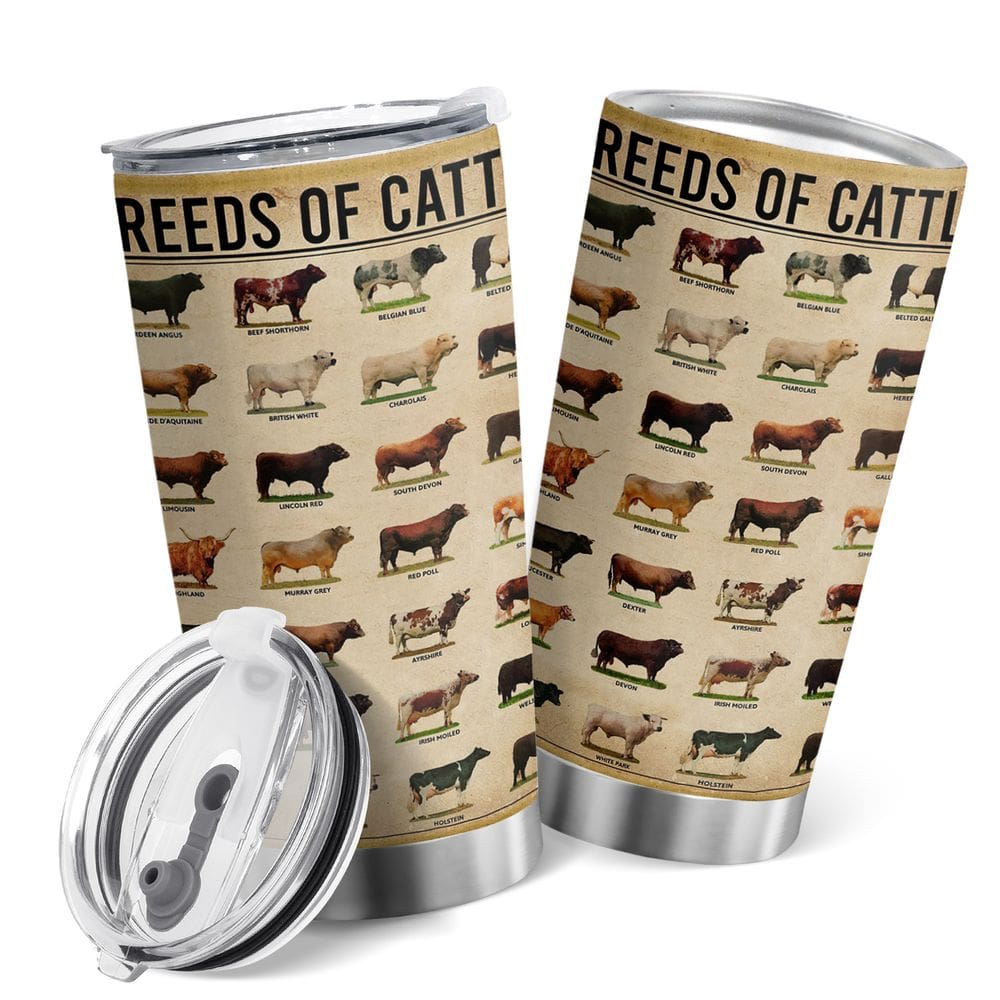 Copo de viagem Oasisdream 600ml com estampa de gado em aço inoxidável