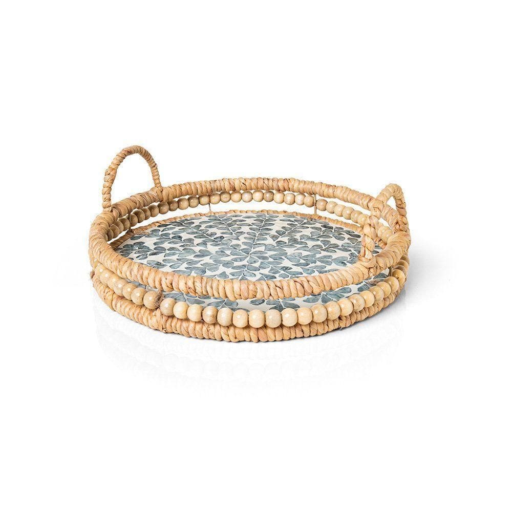 Bandeja Copa E Cia Fiber Shell Wood Circular 37 Cm