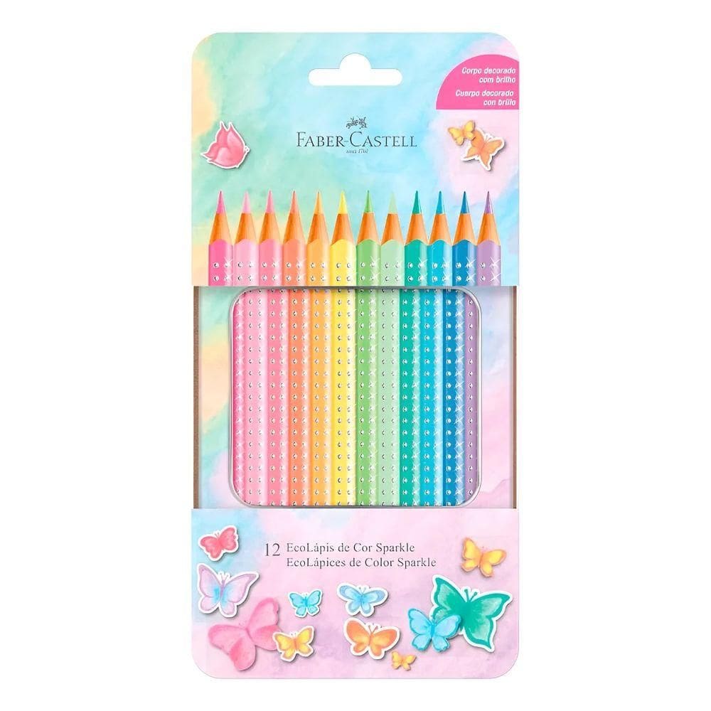 Ecolápis 12 cores Sparkle com Brilho 116156 - Faber Castell