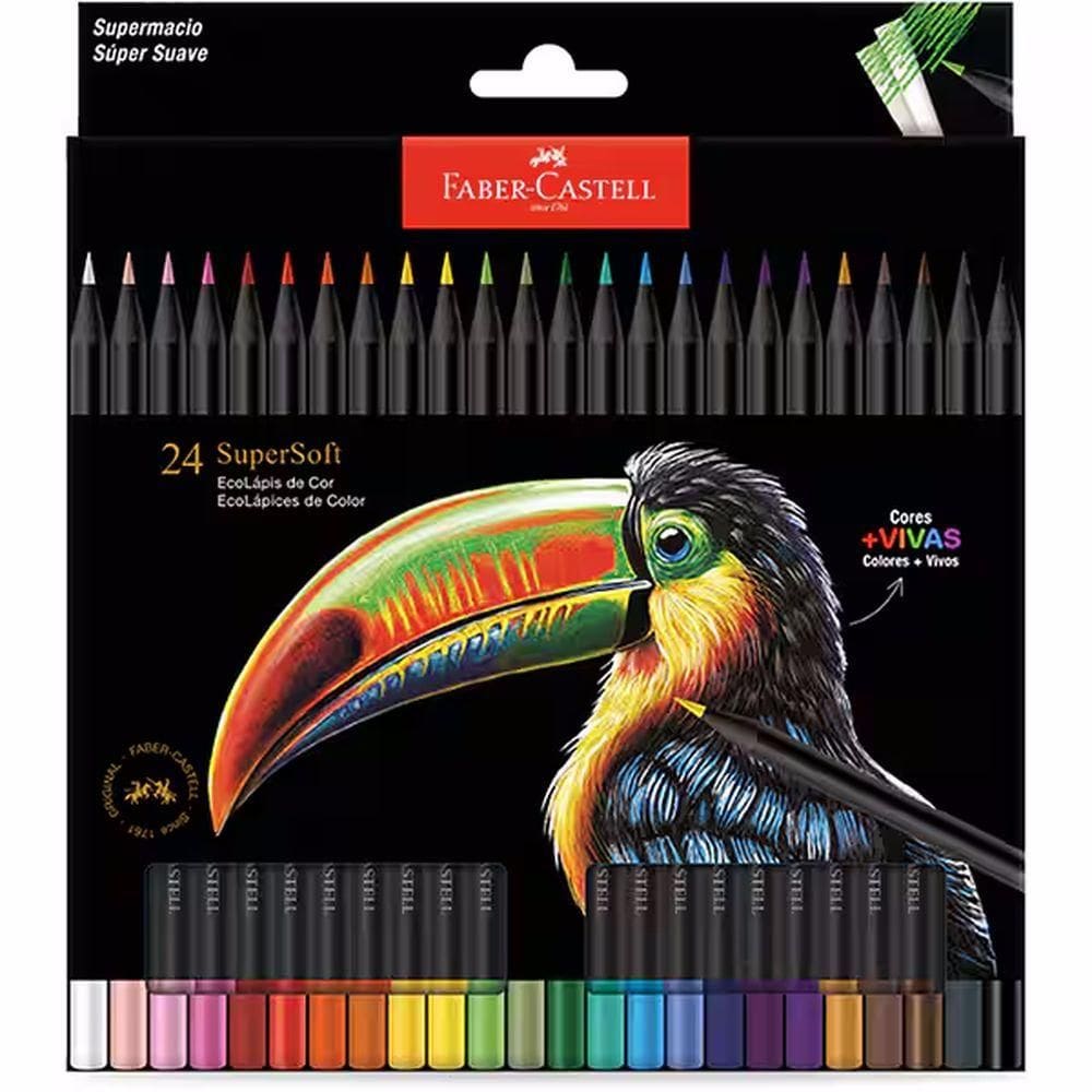 Ecolápis 24 Cores Supersoft Redondo - 210724 - Faber Castell