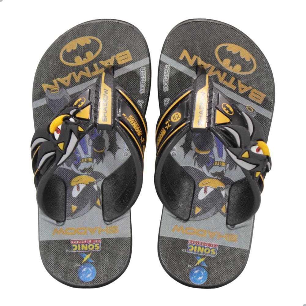 Chinelo Infantil Grendene Kids Sonic Dc Race Preto