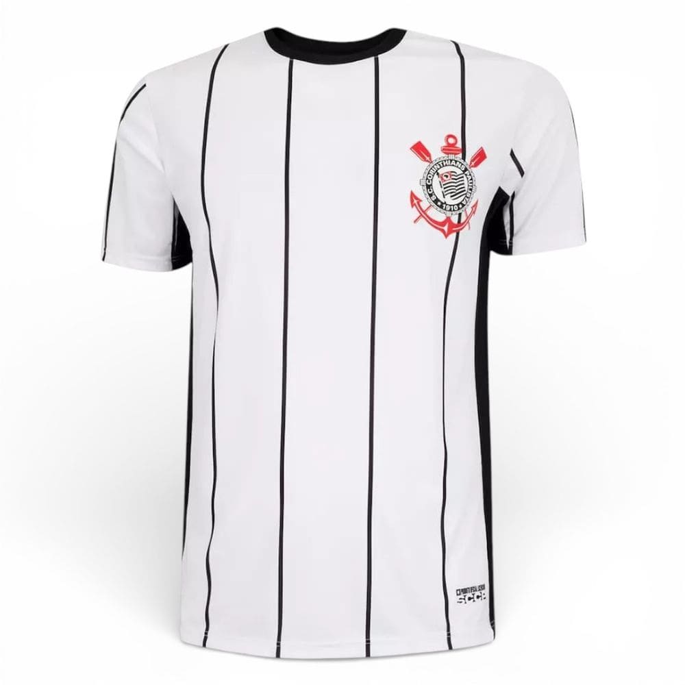 Camisa Corinthians Fitness Coimbra Masculina Listrada Branca