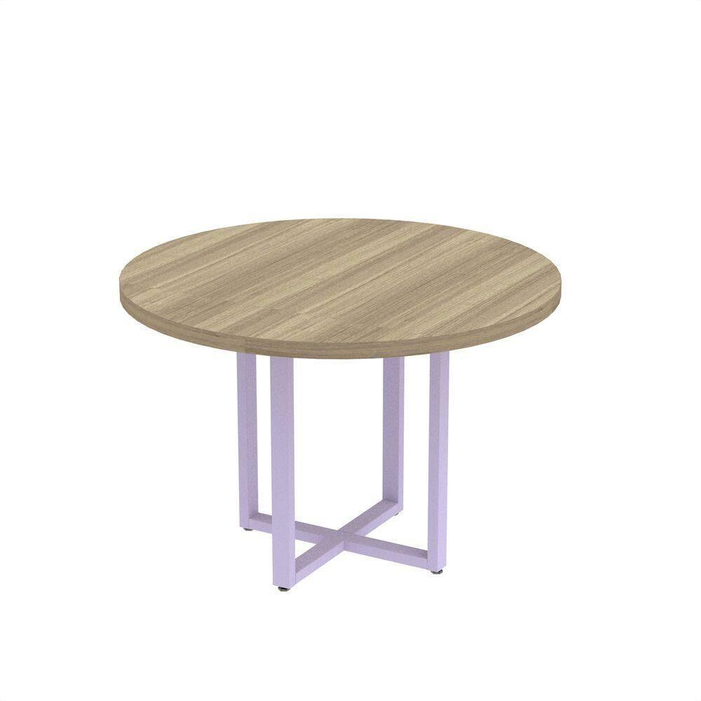 Mesa Reunião Redonda 1100pe40tub Noce Naturalle-lilas