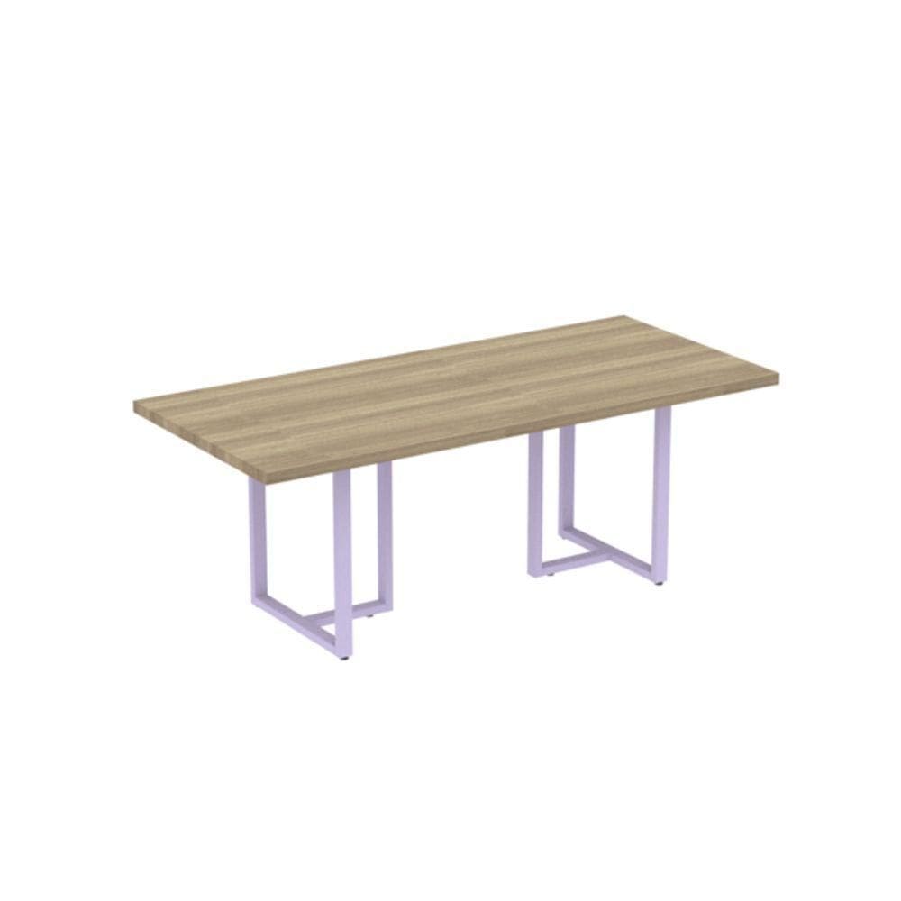 Mesa Reunião Retangular 2000x900mm Pe40tub Noce Naturalle-lilas