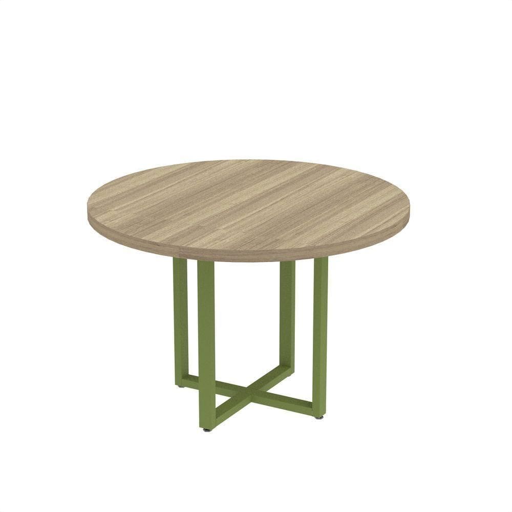 Mesa Reunião Redonda 1100pe40tub Noce Naturalle-verde Miró