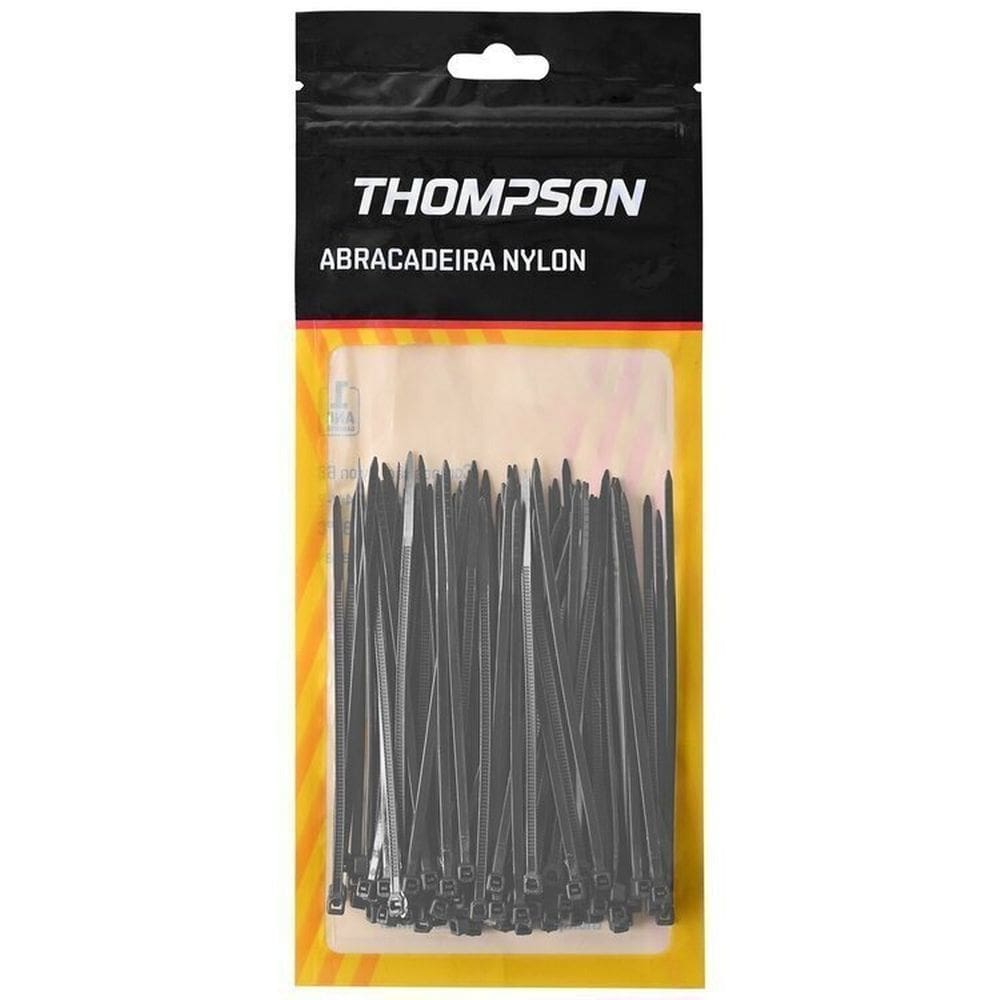 Kit 4 Abraçadeira Preta 3,6x300mm com 100 Unidades Thompson Preto