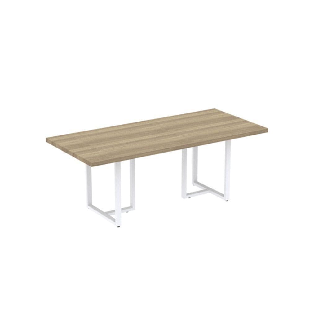 Mesa Reunião Retangular 2000x900mm Pe40tub Branco-noce Naturalle