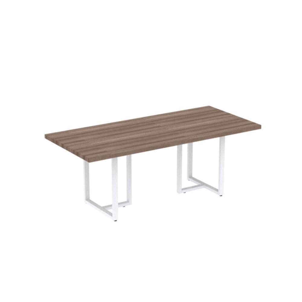 Mesa Reunião Retangular 2000x900mm Pe40tub Walnut-branco