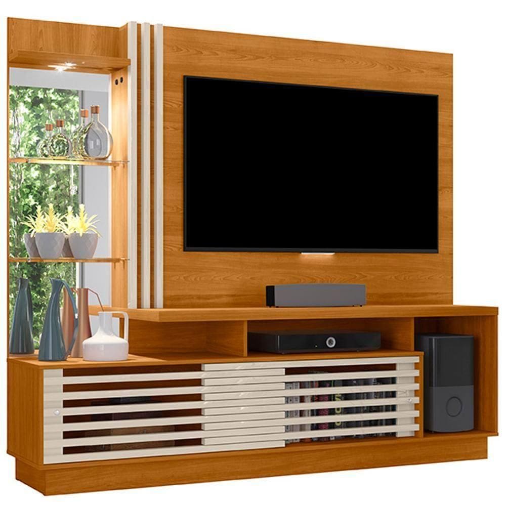 Estante Home Tv 60 Polegadas 200 Cm Frizz Plus Madetec Cinamomo Off White
