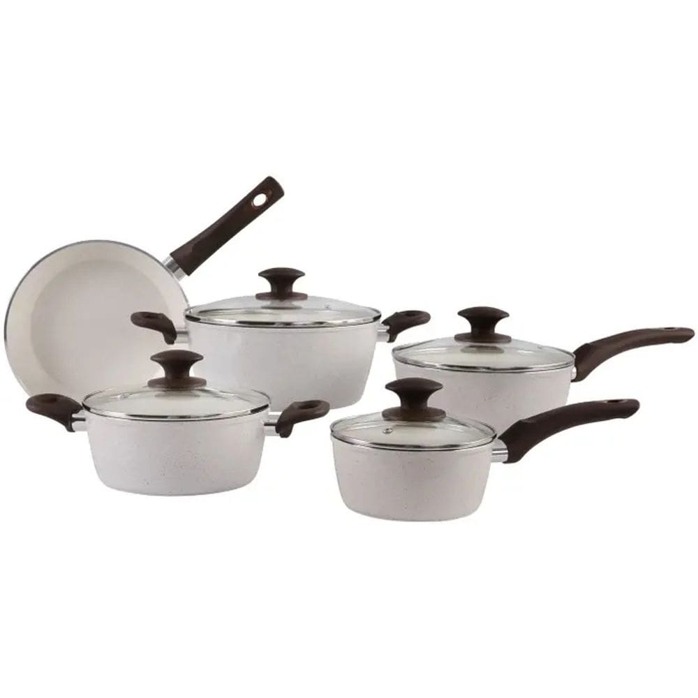 Jogo de Panelas Brinox Cerâmico de Alumínio Vanilla 5 Peças Optima Essentials Ceramic Life Indução