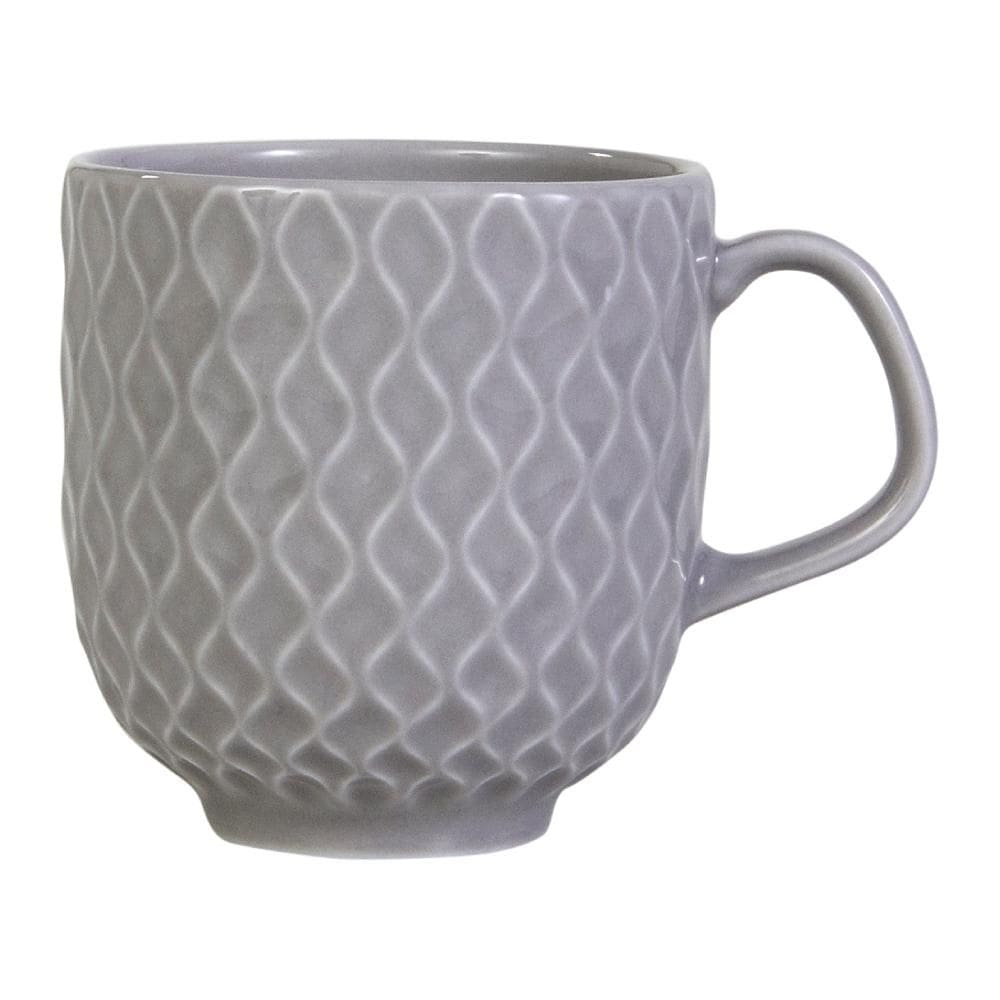 Caneca Chá Café Acqua 350 ml Cinza Relevo Germer Porcelanas