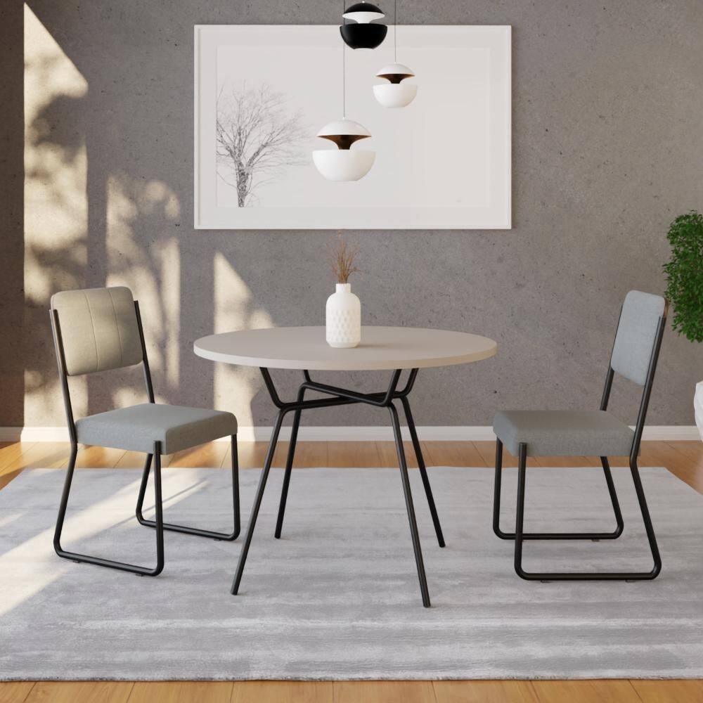 Mesa de Jantar Redonda Soho 90cm Est.Preta