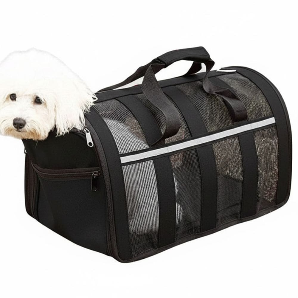 Bolsa Transporte Gato Cachorro Pet Animais Estimaçao Faixa Refletiva Passeio Viagem Aviao Carro Onibus Confortavel