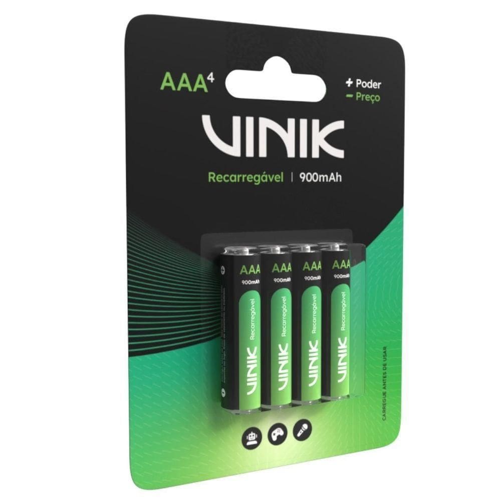 Pilha Recarregável Aaa 900mah C/4