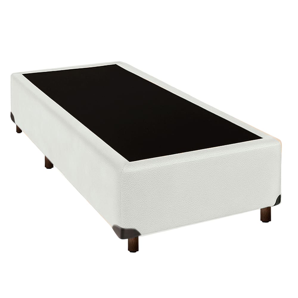 Cama Box Solteiro Simples Branco Nature 78x188