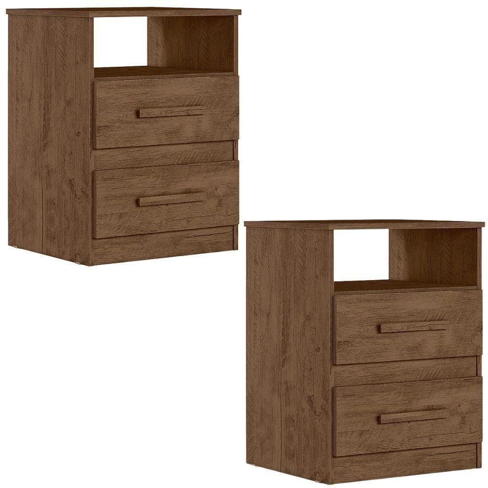 Kit 2 Mesas De Cabeceira Apolo 2 Gav Castanho Wood Moval