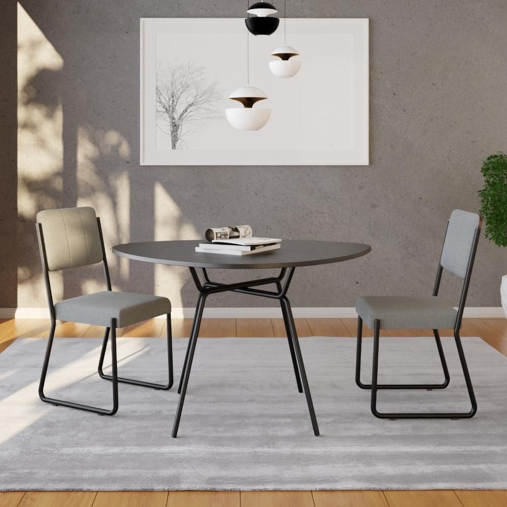 Mesa de Jantar Orgânica Soho BPU 120cm   Est.Preta