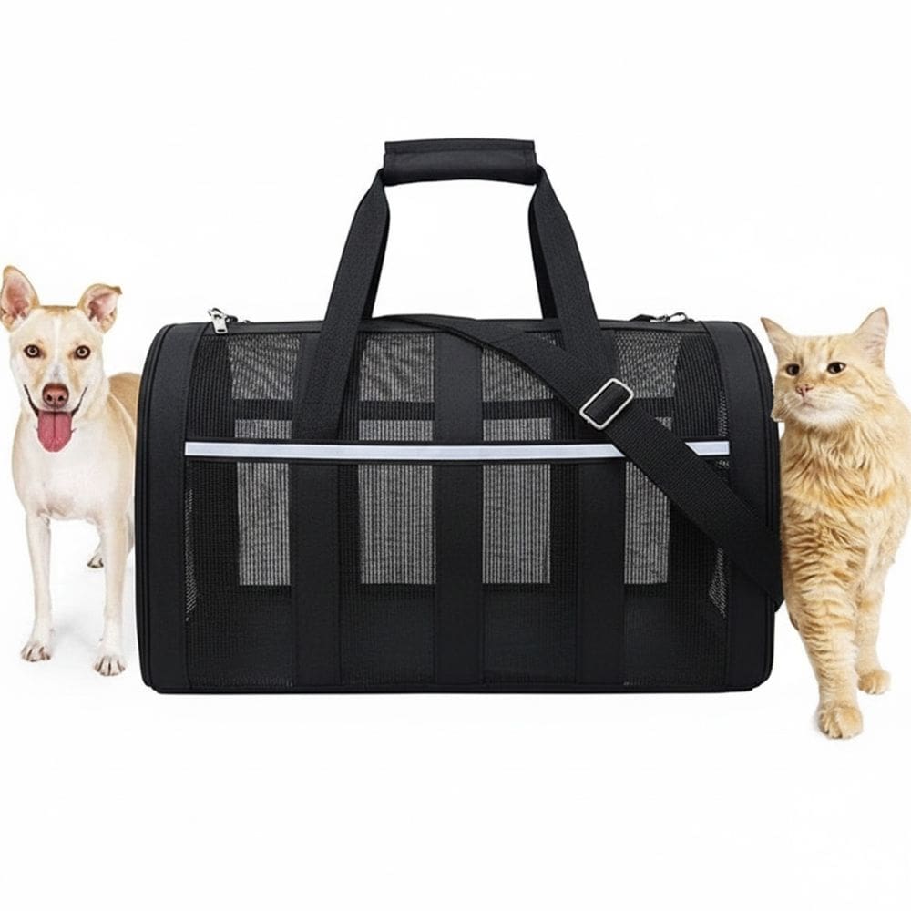 Bolsa Transporte Pet Gato Cachorro Animais Bichos Mala Refletiva Passeio Aviao Carro Onibus Caminhada Confortavel