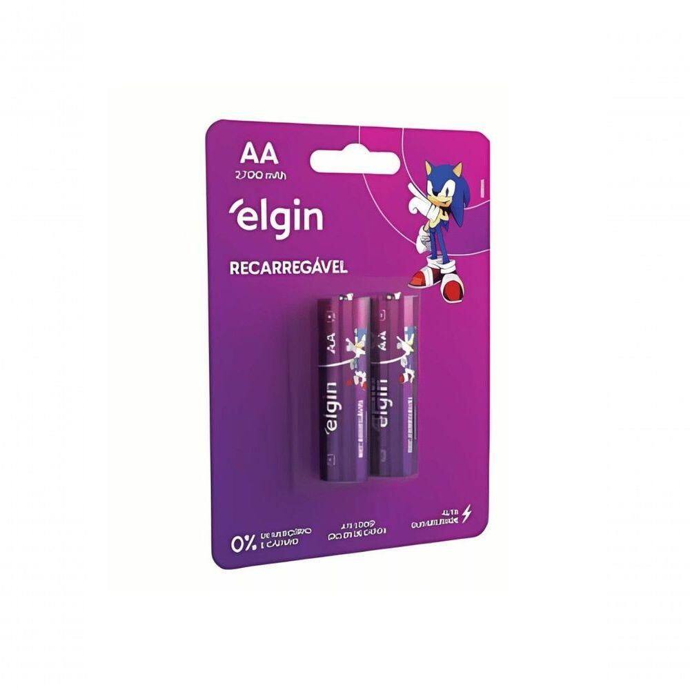 Pilha Recarregável Elgin Aa 2700mah Blister Com4