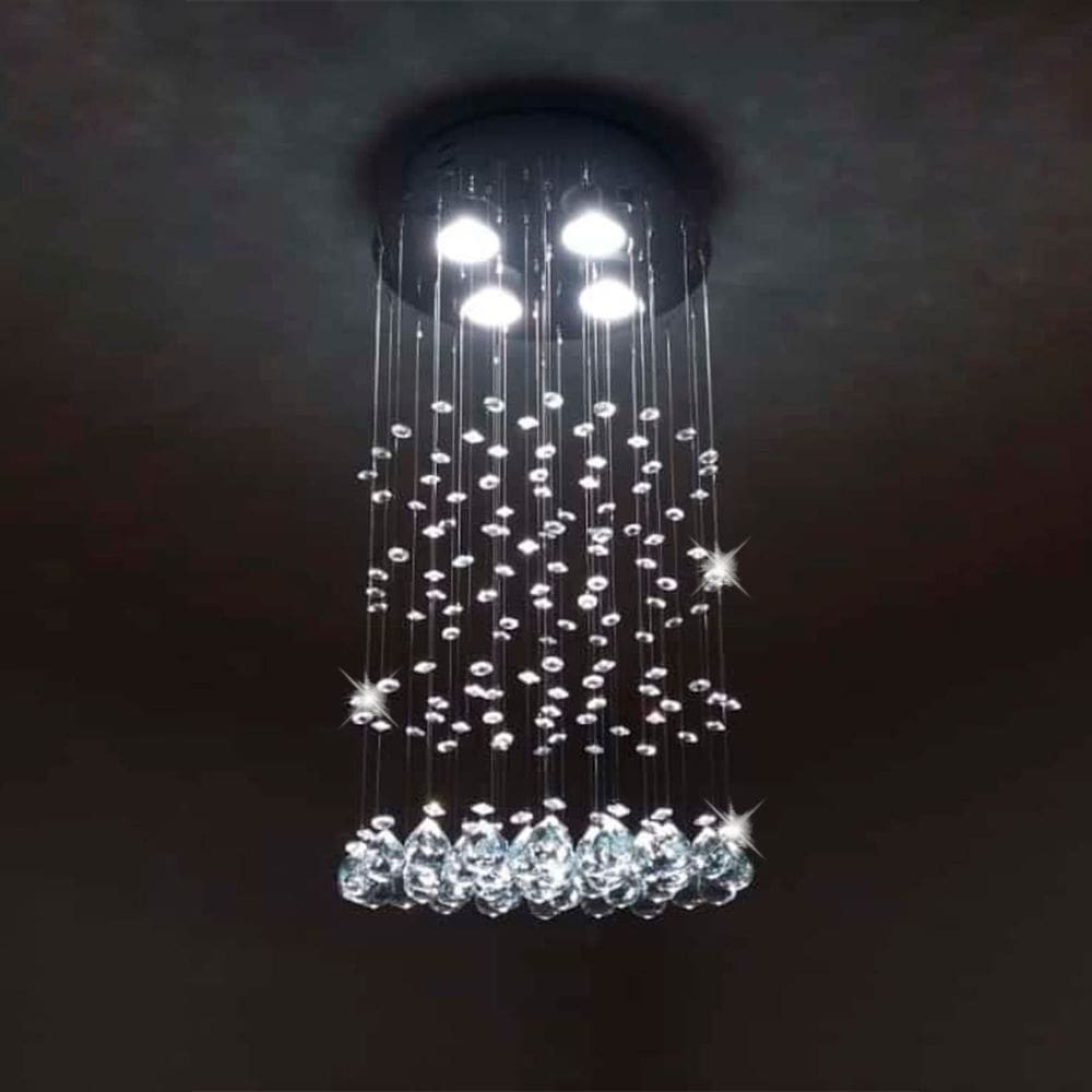 Lustre de cristal verdadeiro redondo 50 cm de altura