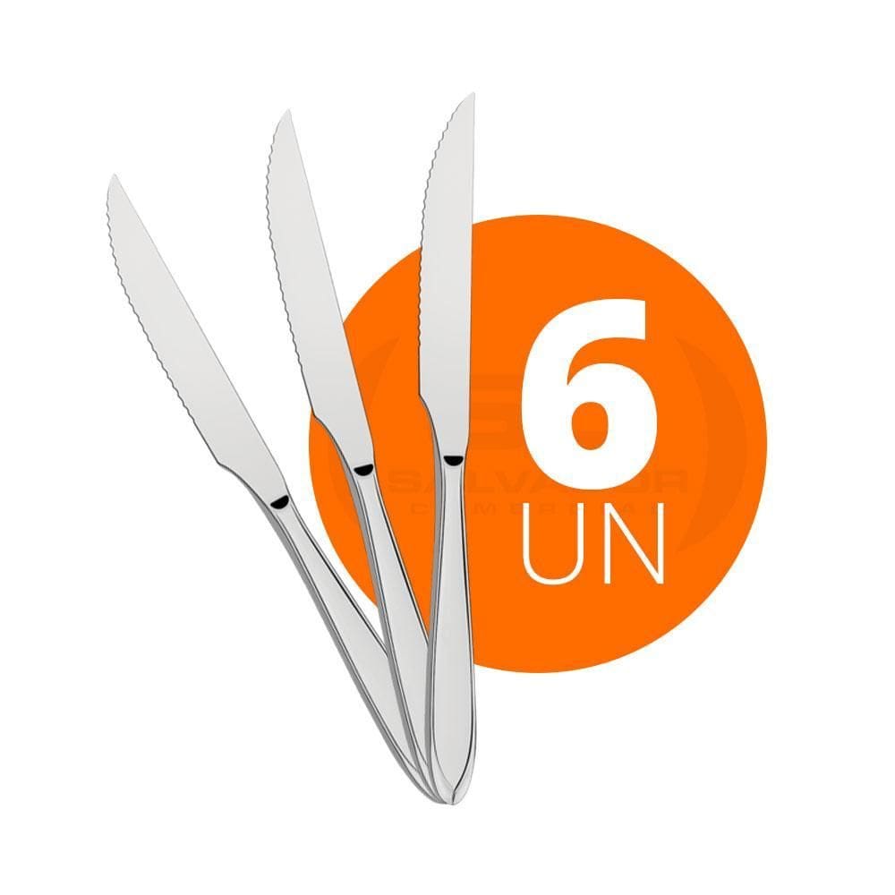 6 Facas Churrasco Luxo Laguna Em Aço Inox Fitop  Tramontina