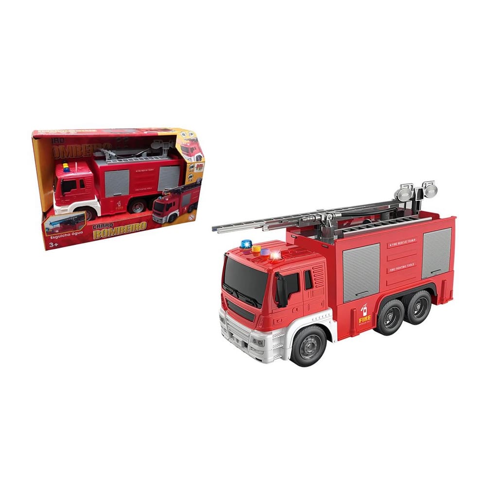 Caminhão Fricção Bombeiro Escada - Lança Água - DmToys