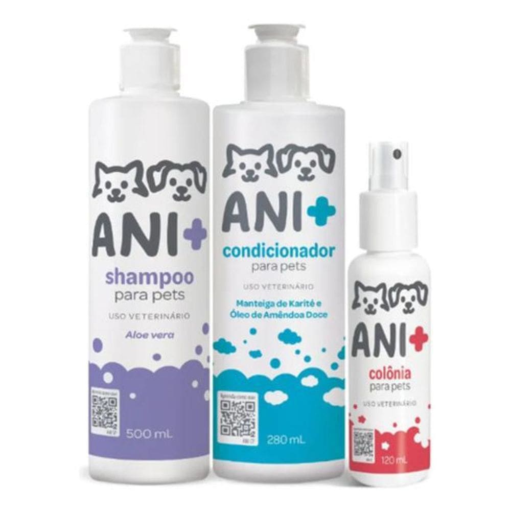 Kit Shampoo + Cond + Colônia Ani+ Para Pets By Pet Society