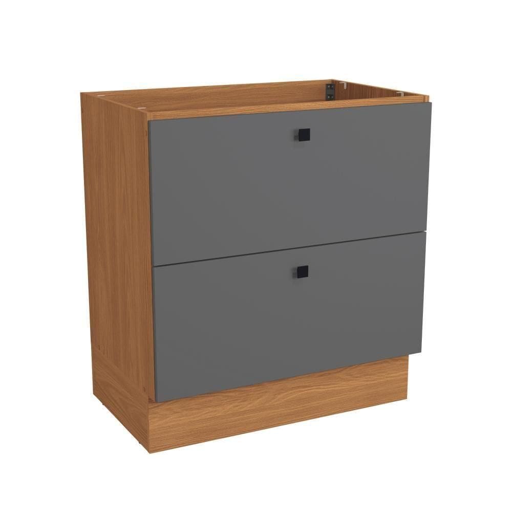 Balcão 2 Gavetas Kappesberg Pixel Canela/cinza Sagrado 80cm