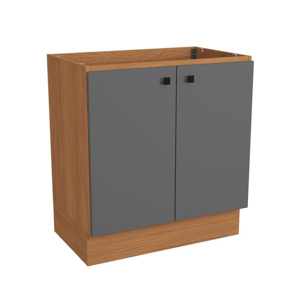 Balcão Kappesberg Pixel 2 Portas Canela/cinza Sagrado 80cm