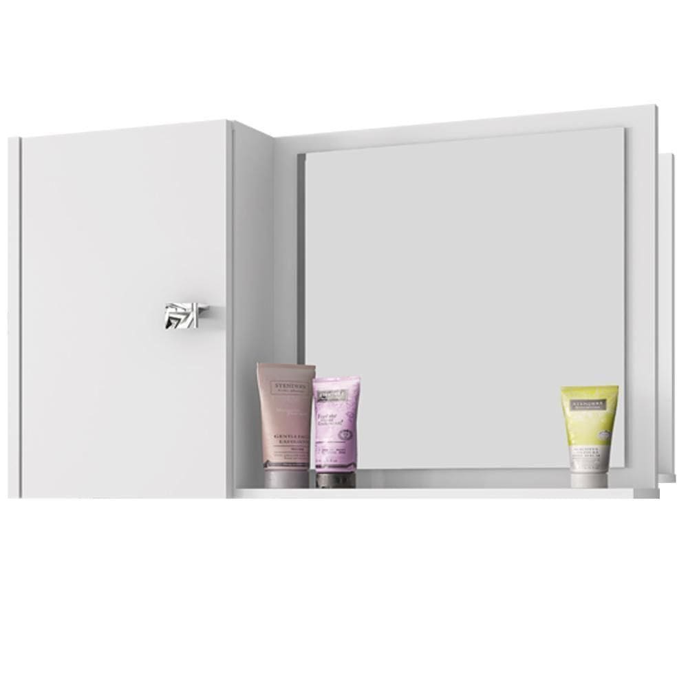 Armario Espelheira 1 Porta 57 Cm Genova Bechara Branco