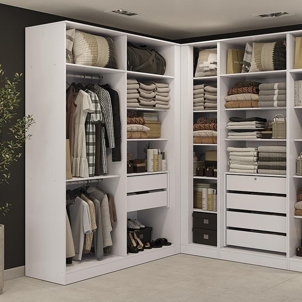 Guarda-roupa Closet 2 Gavetas Kappesberg Adapt Branco 158cm