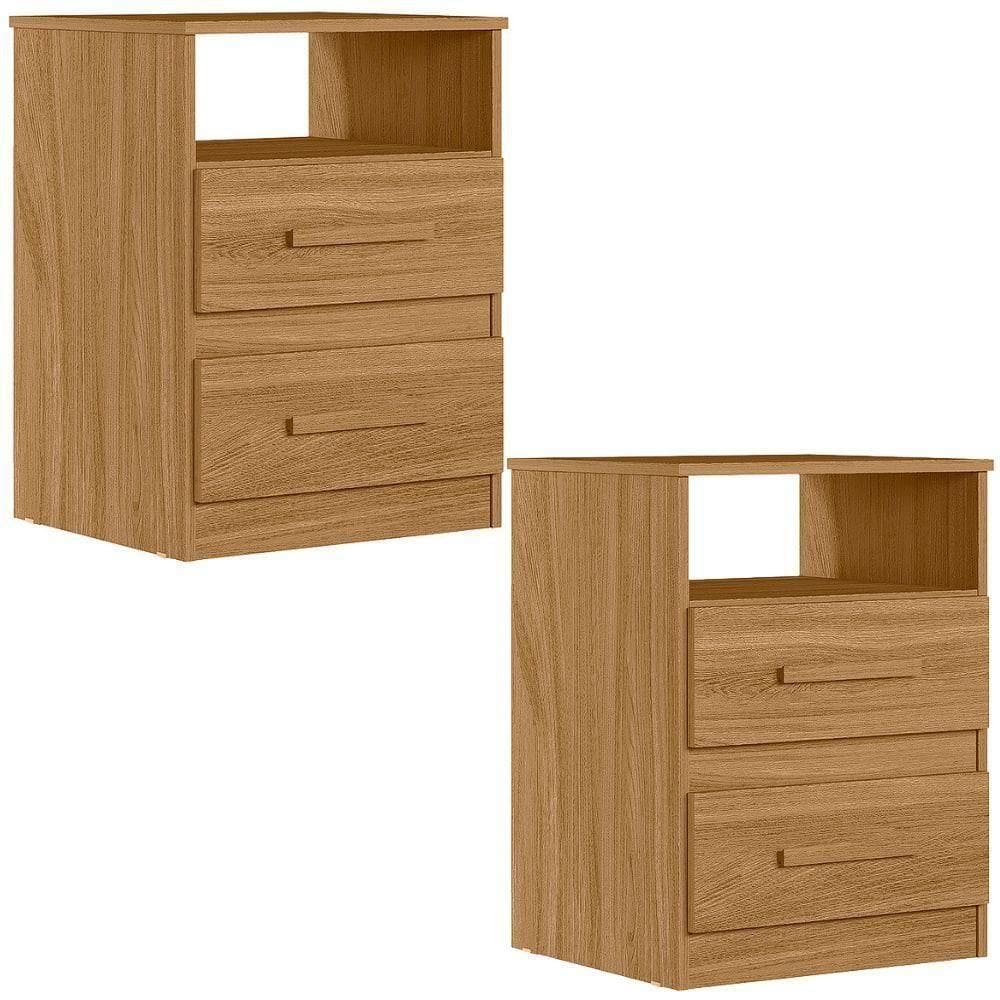 Kit 2 Mesas De Cabeceira Apolo 2 Gav 46cm Freijo Moval