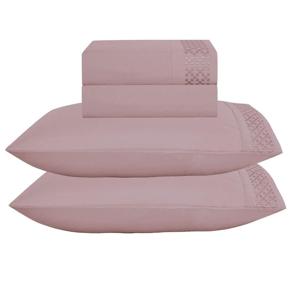 Jogo De Cama Lençol Queen Eclipse 4 Peças - Rosê