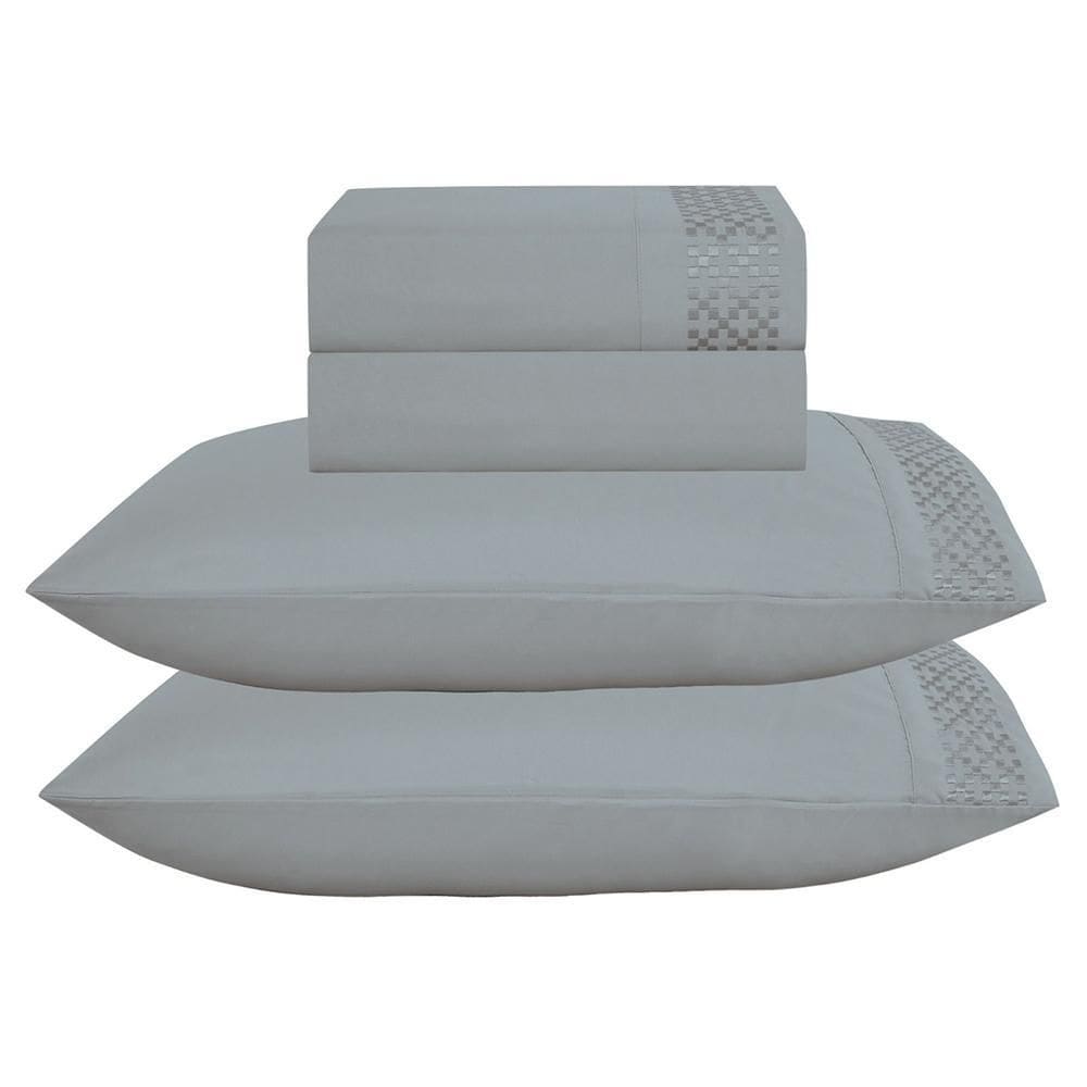 Jogo De Cama Lençol Queen Eclipse 4 Peças - Cinza