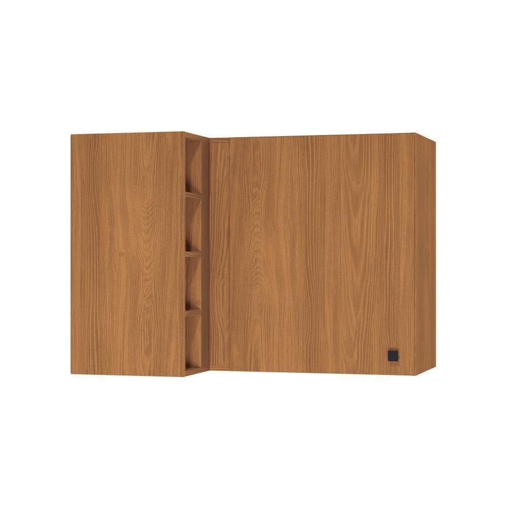 Armário Aéreo De Canto Reto Kappesberg Pixel 1 Porta 4 Nichos Canela 98cm