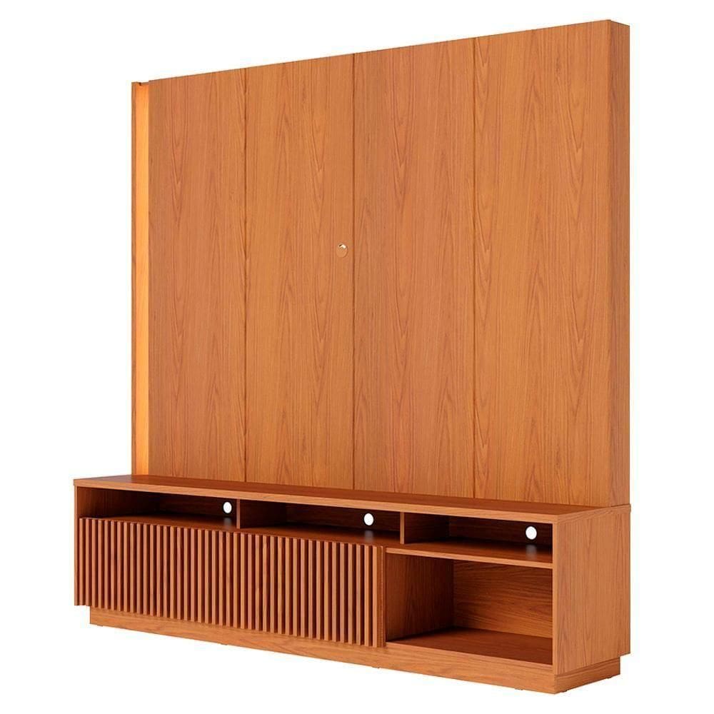 Estante Home TV 75 Polegadas 200 Cm 2 Portas Jordao Colibri Freijo