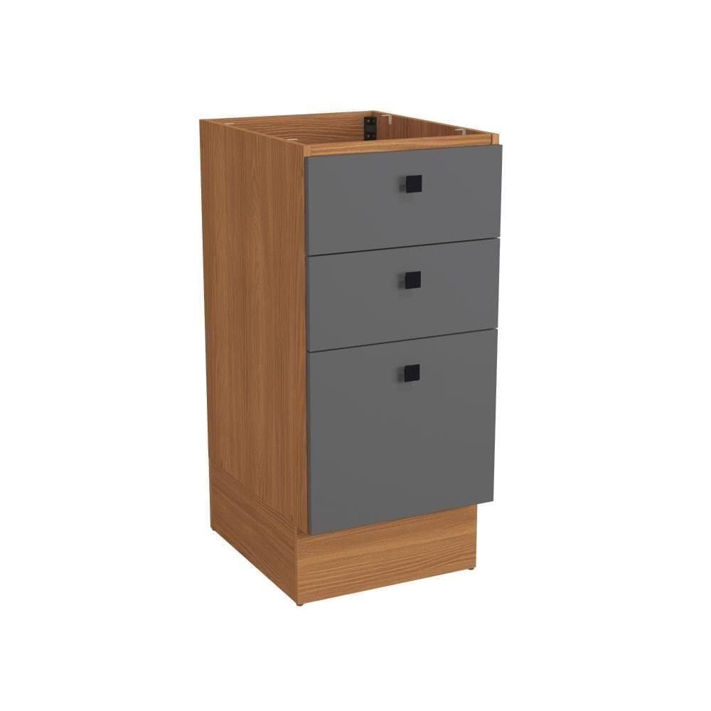 Balcão 3 Gavetas Kappesberg Pixel Canela/cinza Sagrado 40cm