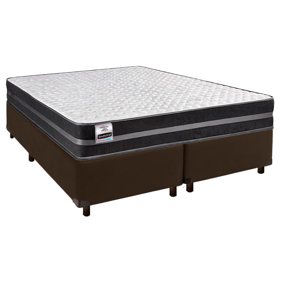 Colchão Queen Molas Ultralastic + Box Marrom - Bogota Inducol