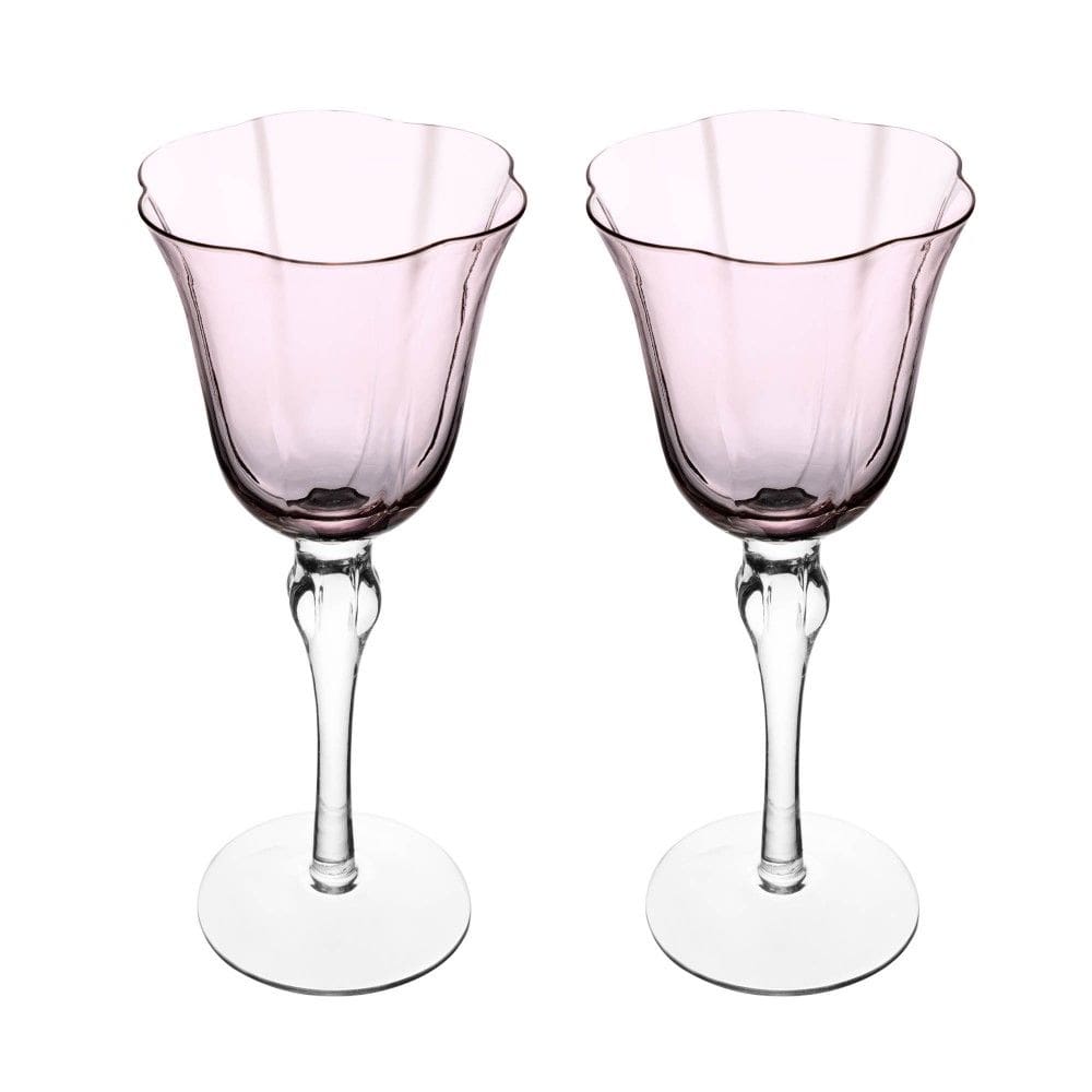 Conjunto 02 Taças para Vinho de Vidro 250ml Rosa Wolff