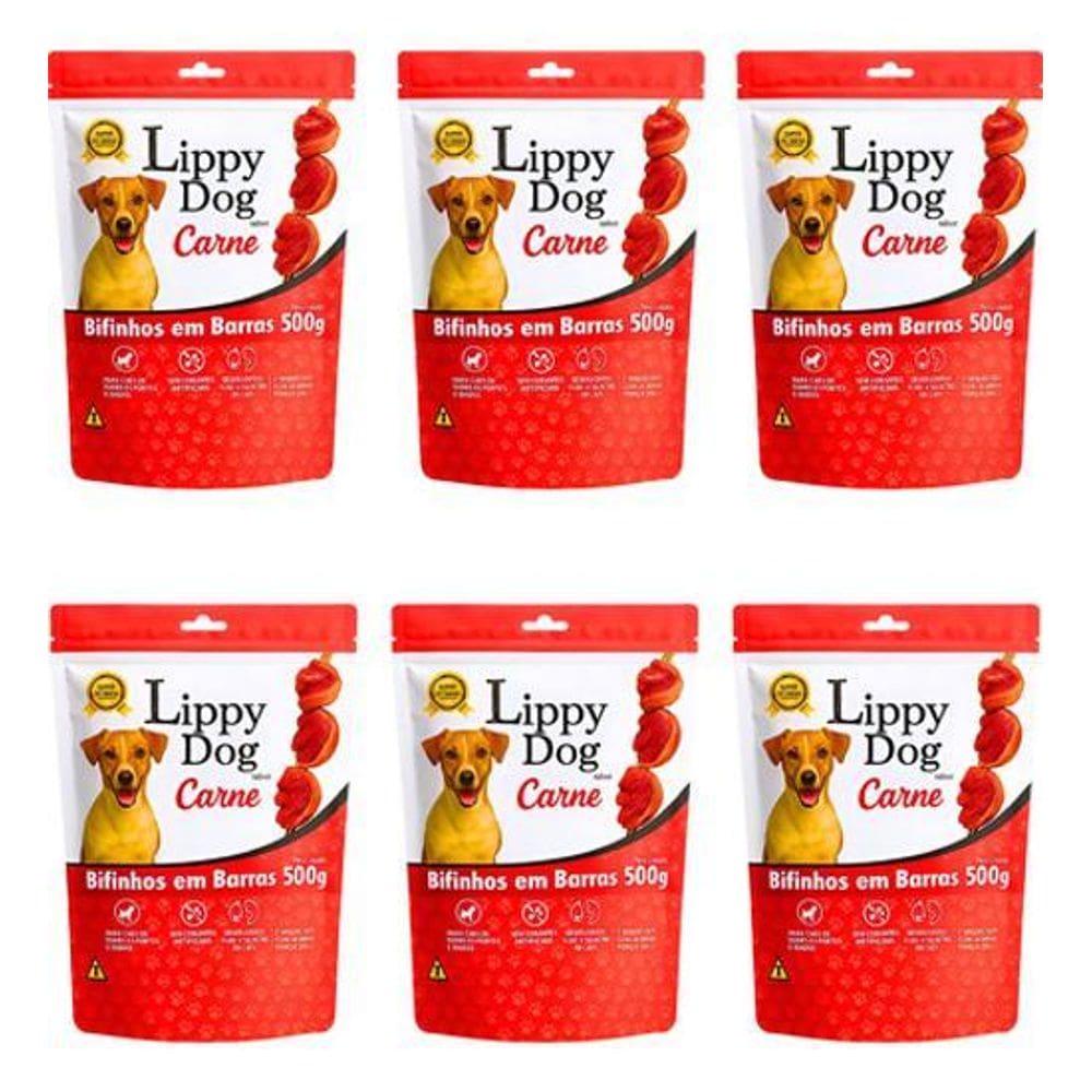 Kit 6 Bifinho Carne 500G Petisco Snack Cães Premium Pet Dog
