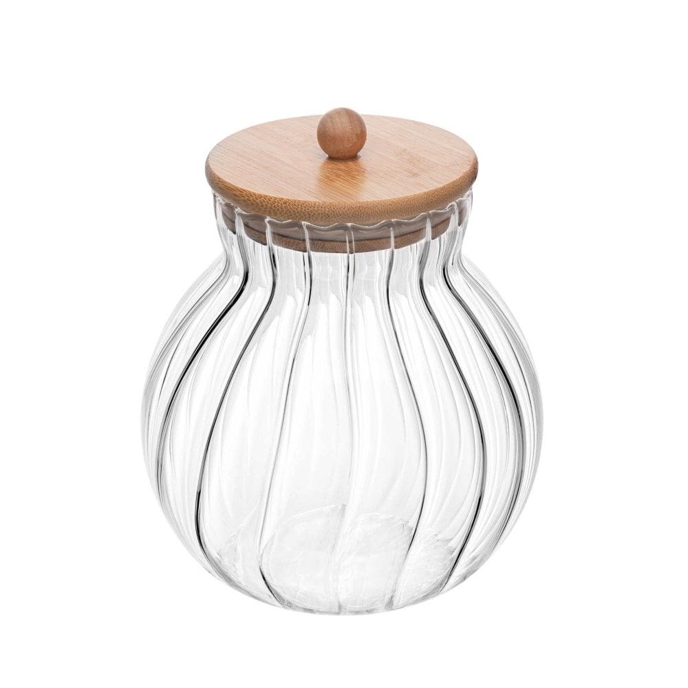 Porta Mantimentos de Vidro 450 ml com Tampa de Bambu Classic Wolff