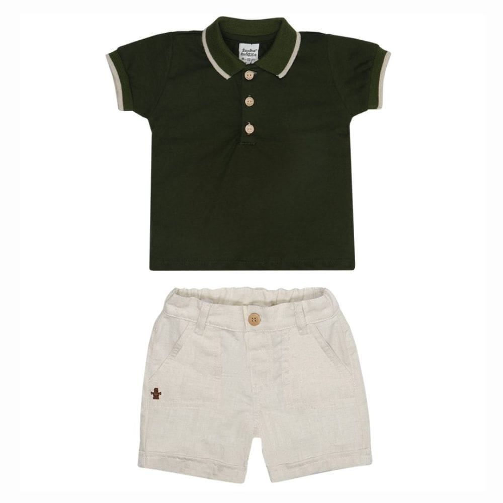 Conjunto Menino Verde Pólo / Sarja Naturale - Sonho Mágico