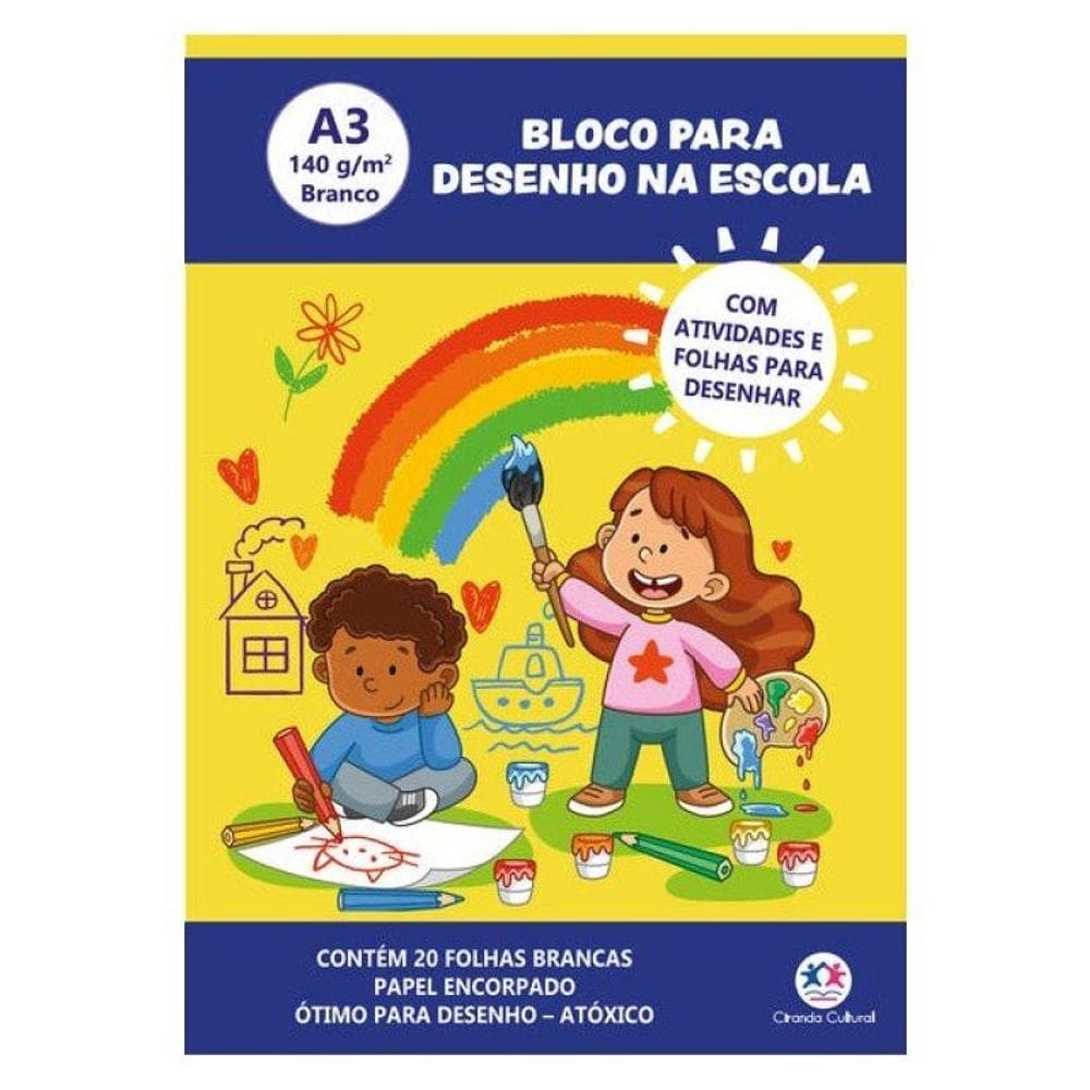 Bloco Para Desenho A3 140G - 20 Folhas Brancas
