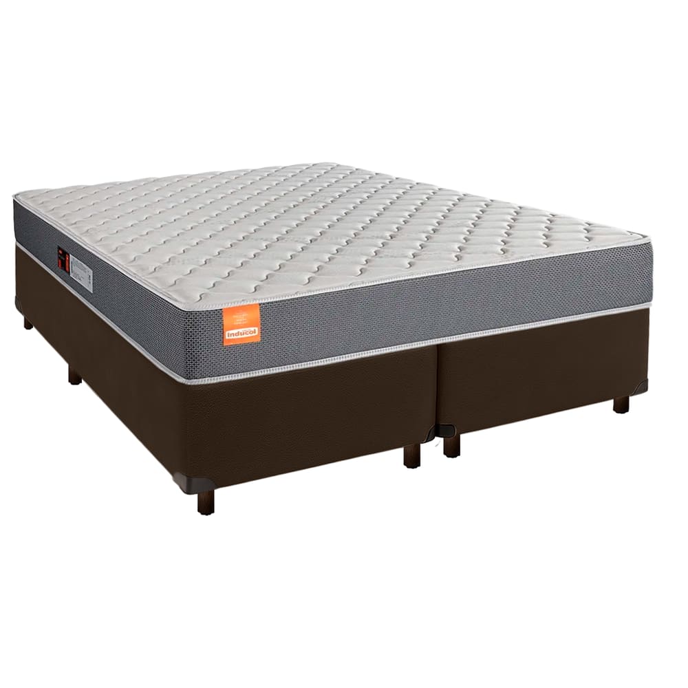 Cama Box Marrom King + Colchão D23 Pro Inducol