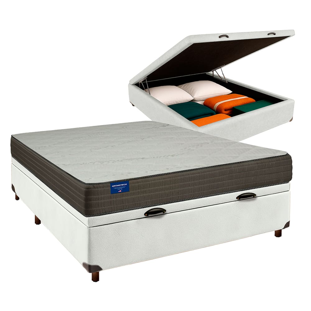 Colchão Casal D33 + Bau Blindado - Orthotech Inducol