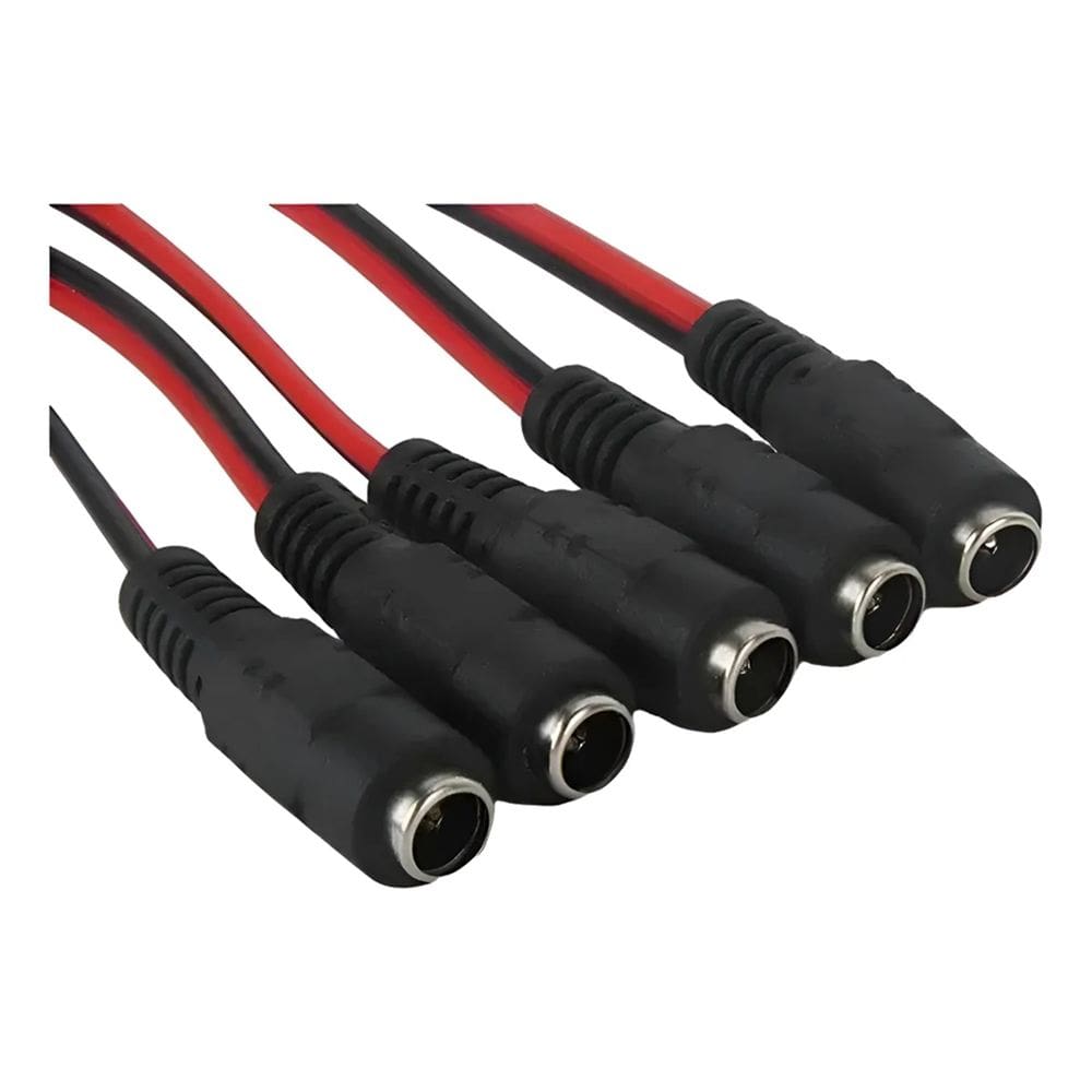 Cabo Rabicho Jack J4 2,1 X 5,5Mm Cftv C/ 30Cm - Kit 10Pçs