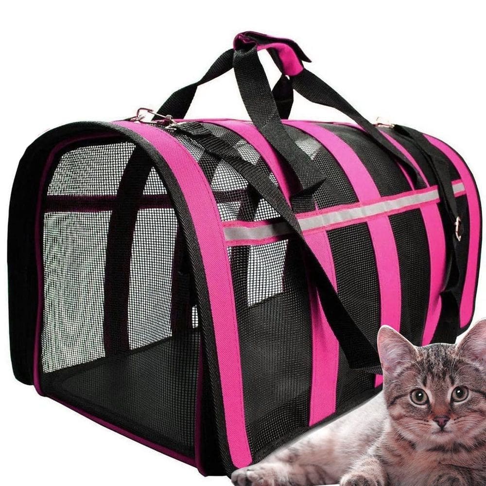 Bolsa Transporte Gato Pet Cachorro Animais Estimaçao Faixa Refletiva Passeio Viagem Caminha Carro Onibus Aviao