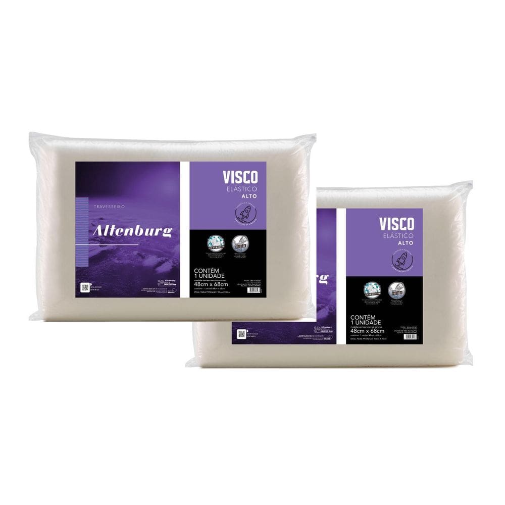 Kit 2 Travesseiros Visco Elástico Alto Altenburg